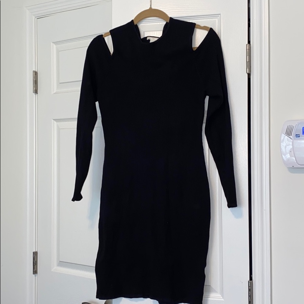 Black Ribbed Dress - Picture 2 of 4